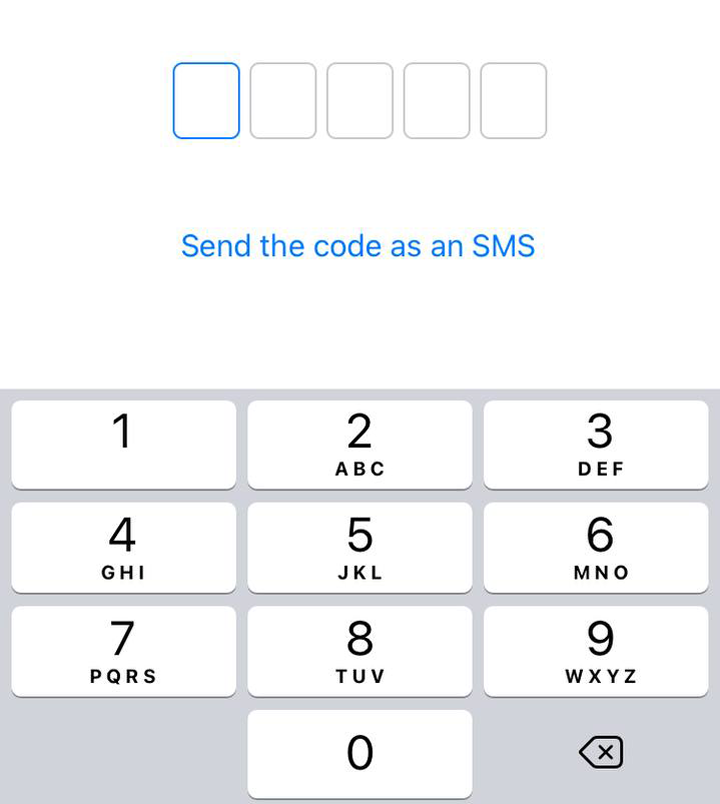 5-digit code iOS
