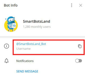 copy bot username