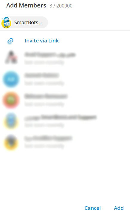 how to add bots in telegram name