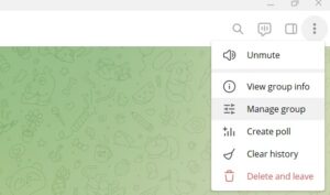 manage telegram group
