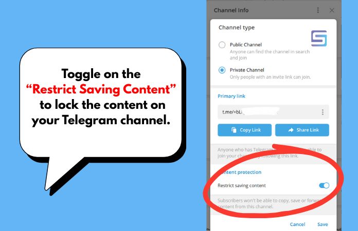 disable forward on Telegram channel
