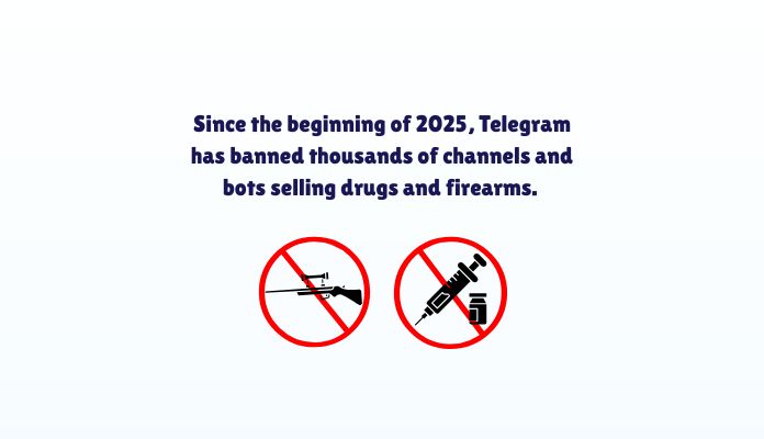 telegram bans channels that sell drugs and firearm