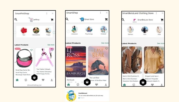 sample of store bot by smartbotsland