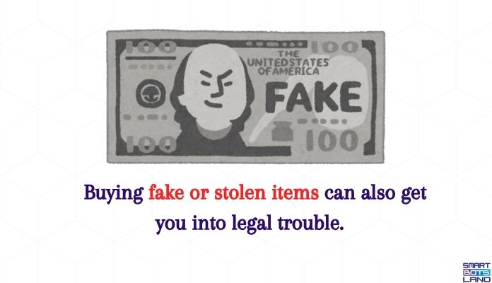 Buying fake or stolen items is illegal content on telegram
