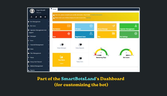 smartbotsland dashboard
