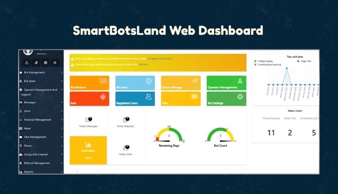 web panel smartbotsland