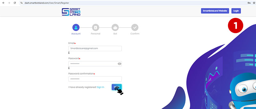 EmailandPassinLoginPage