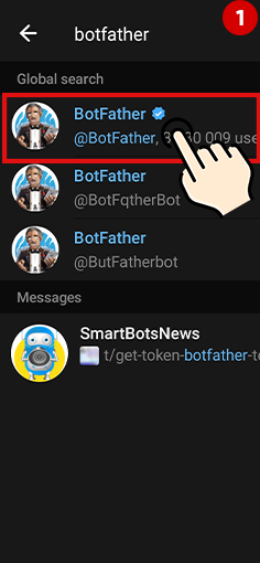 Search-BotFather-In-Telegram