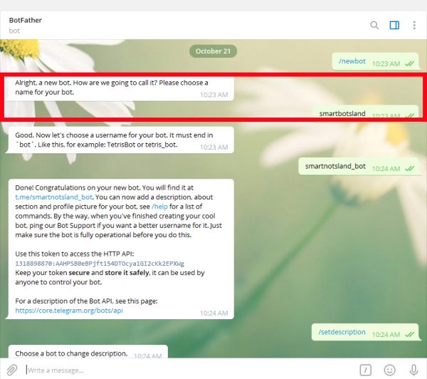 Botfather telegram не работает