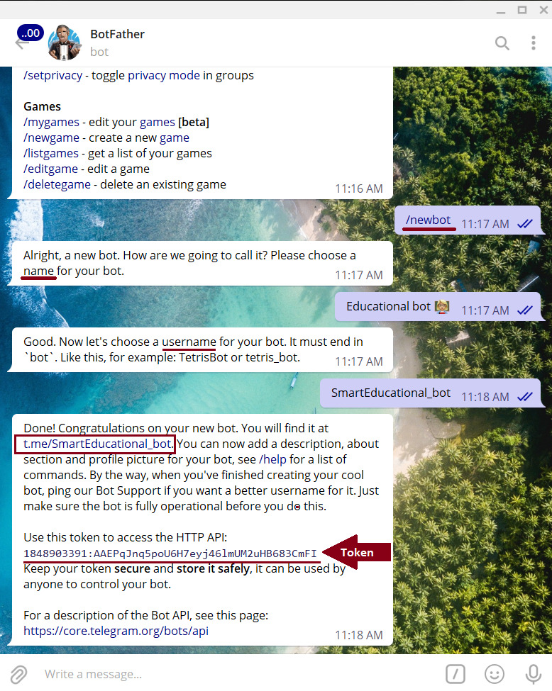how to get token from BotFather Telegram | SmartBotsLand
