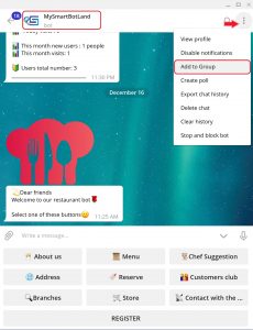 Telegram Group Management, Add to group