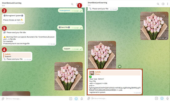 upload image in the bot